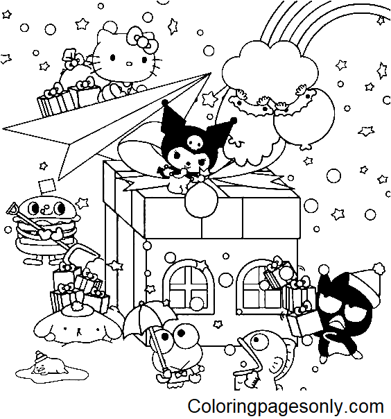 Sanrio characters coloring pages printable for free download