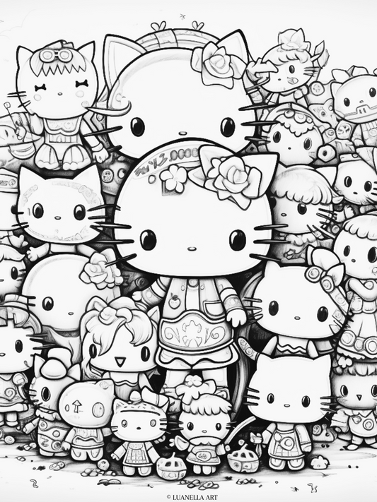 Sanrio characters coloring page â luanella art