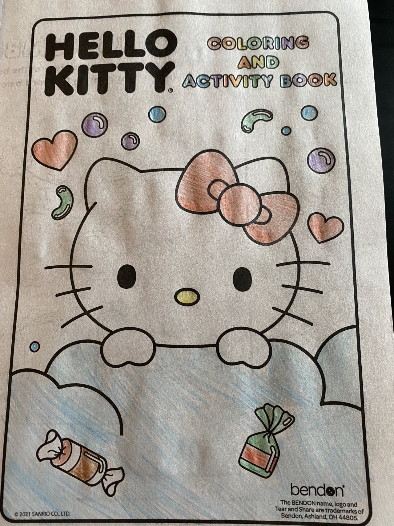 Littlest bear cave â hello kitty colouring pages