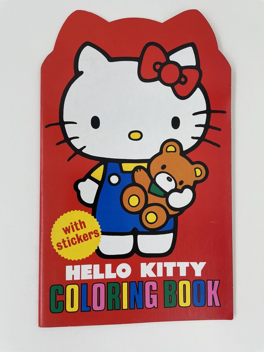 New vintage hello kitty coloring book with stickers sanrio
