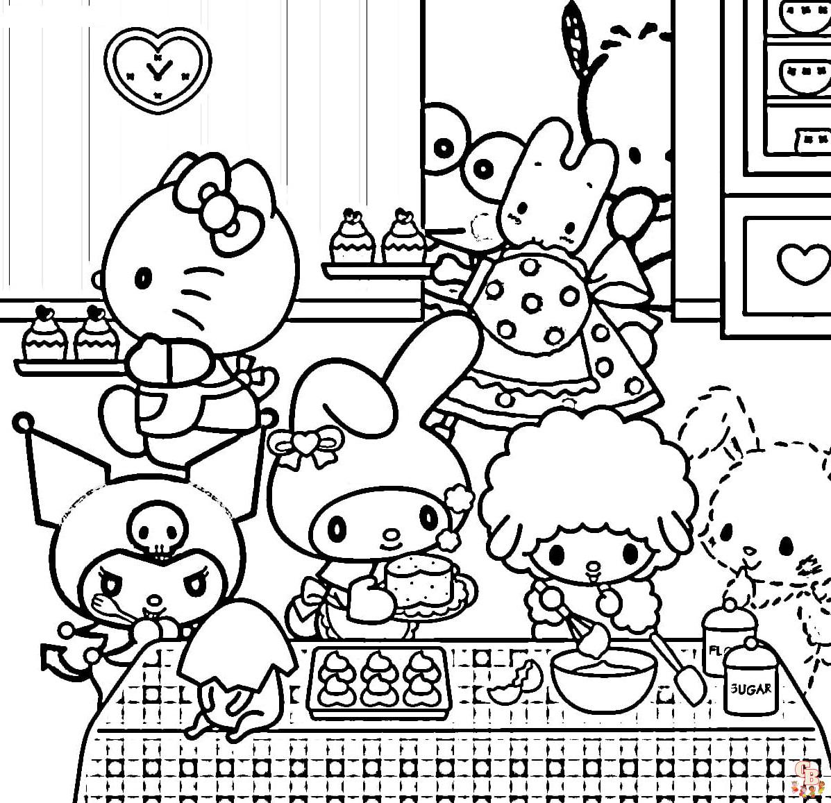 Enjoy colorful fun with sanrio coloring pages