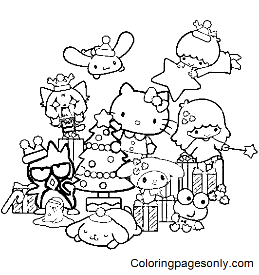 Sanrio characters coloring pages printable for free download