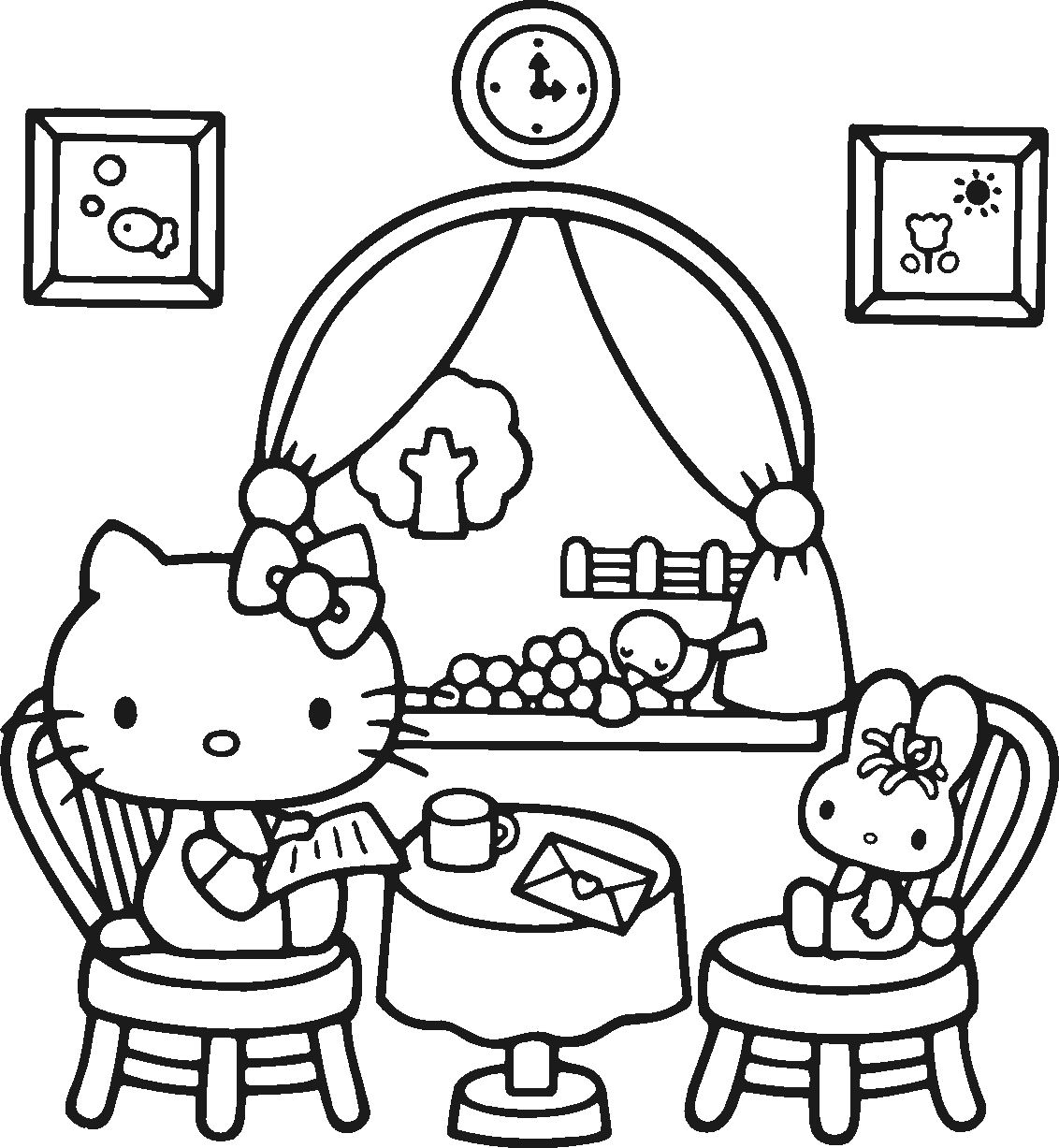 Free printable hello kitty coloring pages for kids