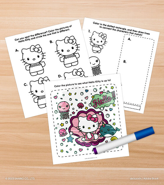 Bendon sheet hello kitty imagine ink coloring book marker