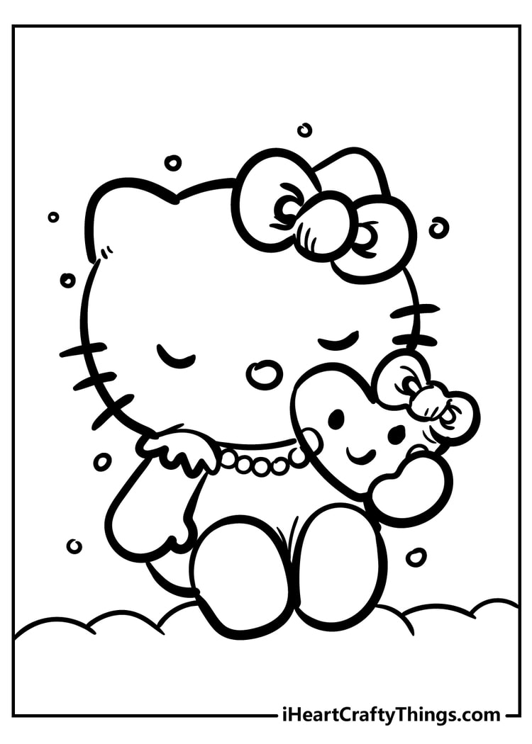 Hello kitty coloring pages free printables