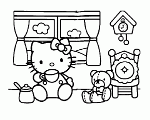 Hello kitty coloring pages for kids