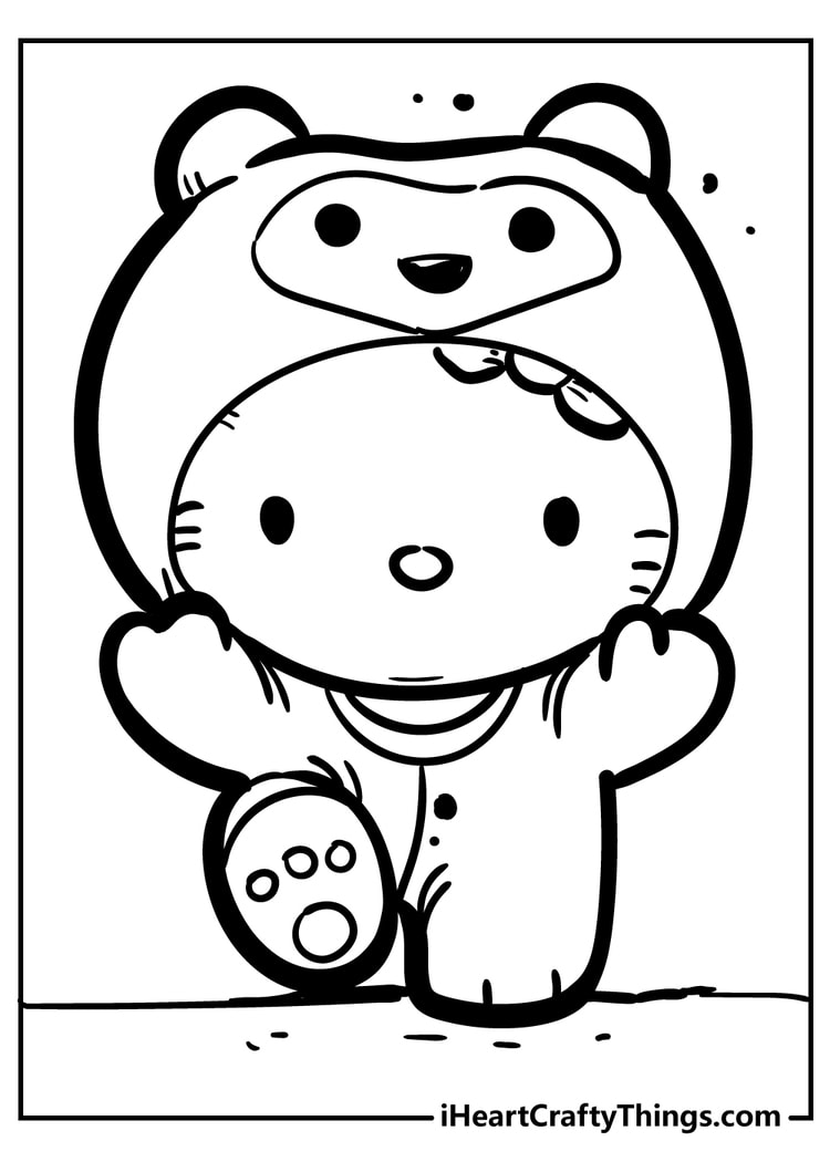 Hello kitty coloring pages free printables