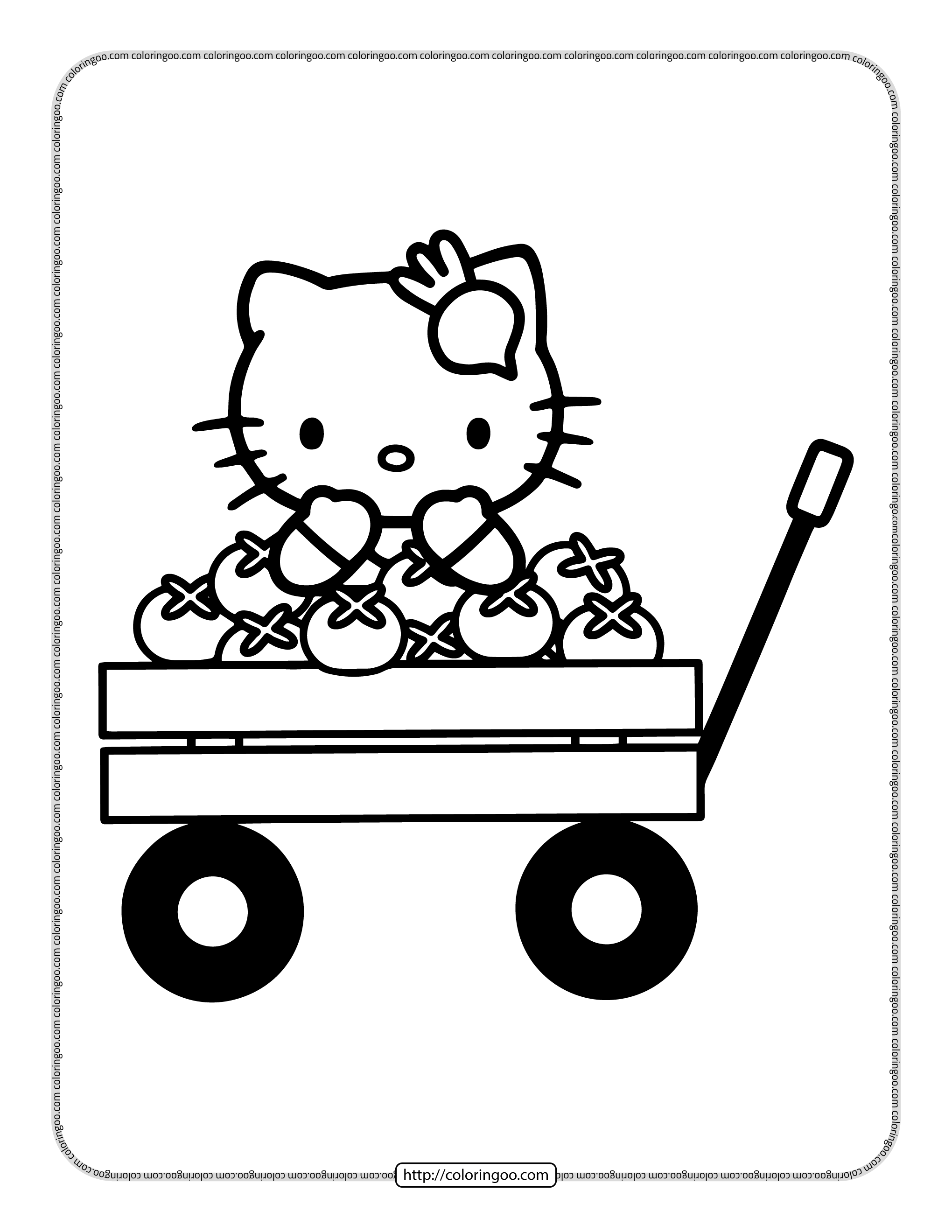 Hello kitty pdf coloring activities