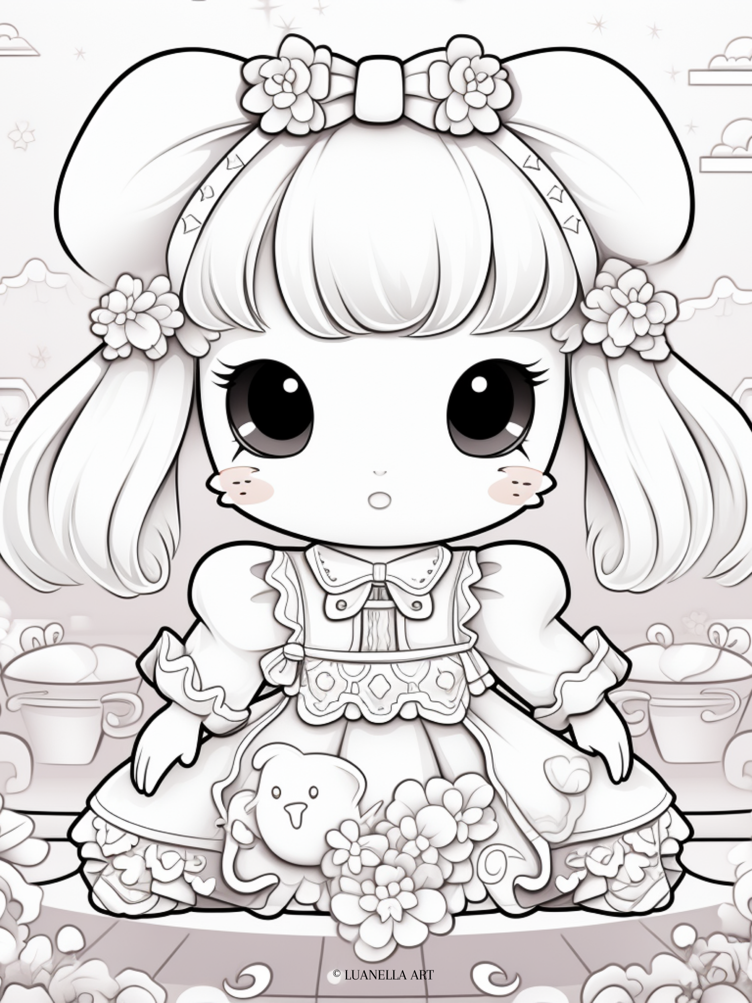 Cinnamoroll sanrio character coloring page instant digital downloa â luanella art