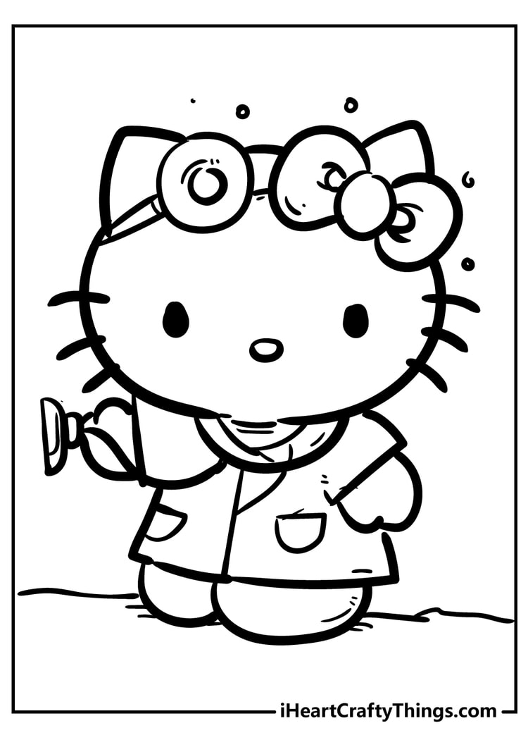 Hello kitty coloring pages free printables