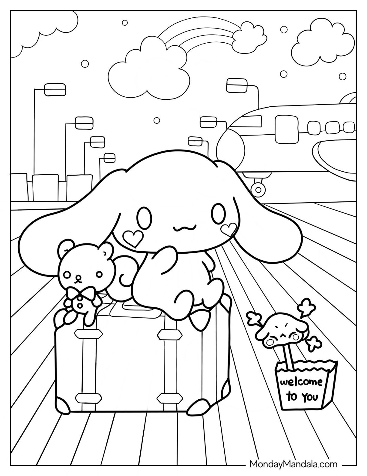 Cinnamoroll coloring pages free pdf printables hello kitty colouring pages cute coloring pages hello kitty coloring