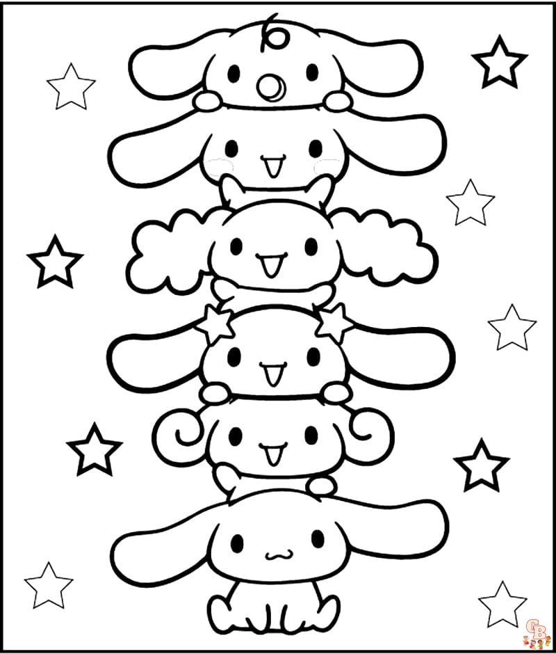 Cinnamoroll coloring pages printable and free