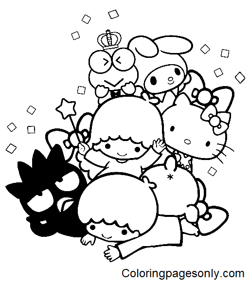 Sanrio characters coloring pages printable for free download