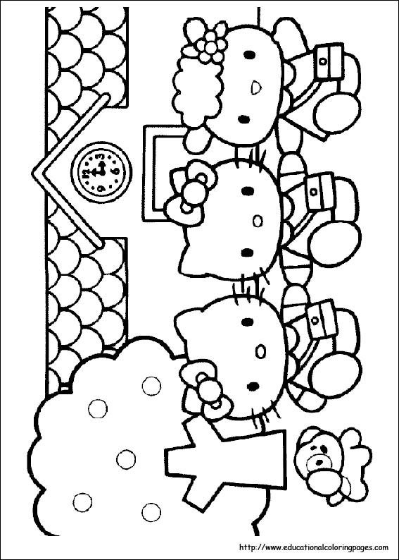 Hello kitty coloring pages free for kids