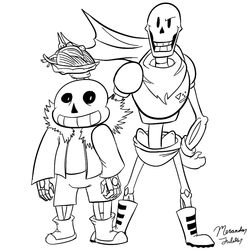 Sans and papyrus coloring page by dragonfire on