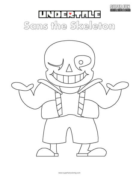 Undertale sans the skeleton coloring page