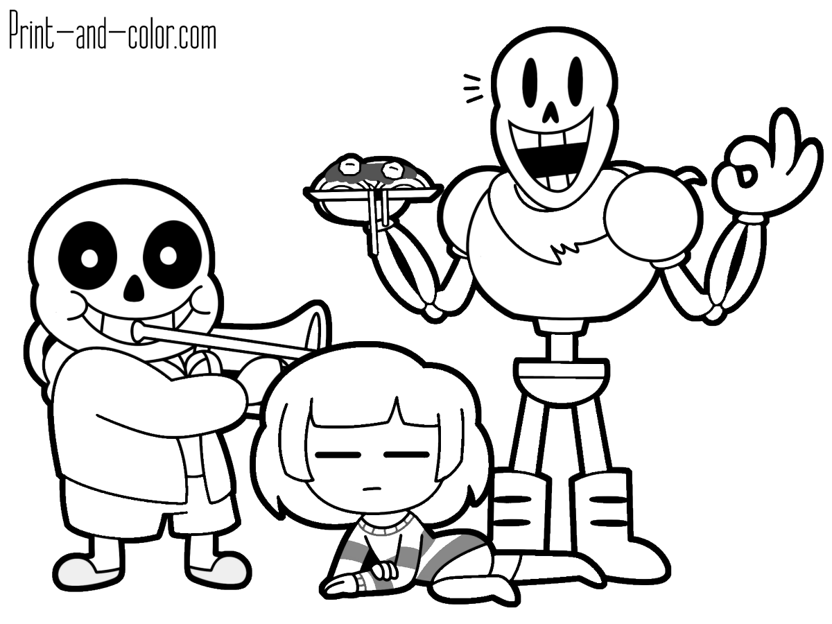 Undertale coloring pages print and color