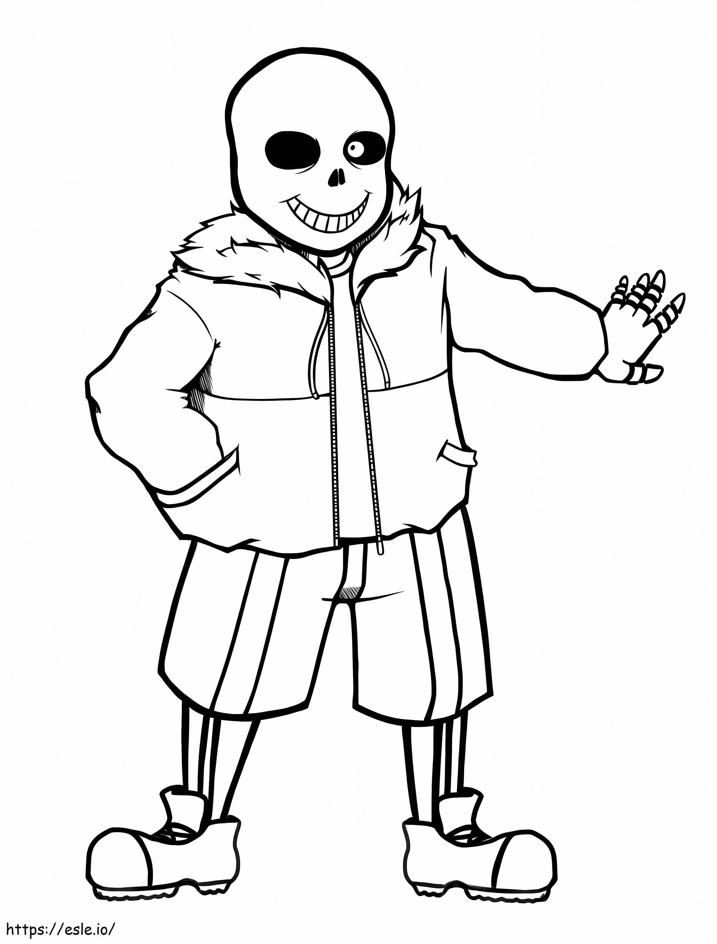 Undertale sans coloring page