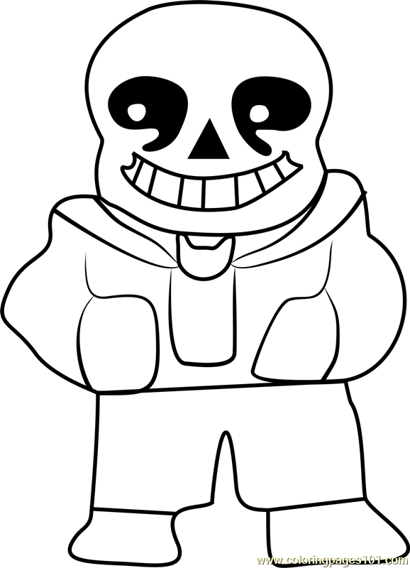 Sans undertale coloring page for kids