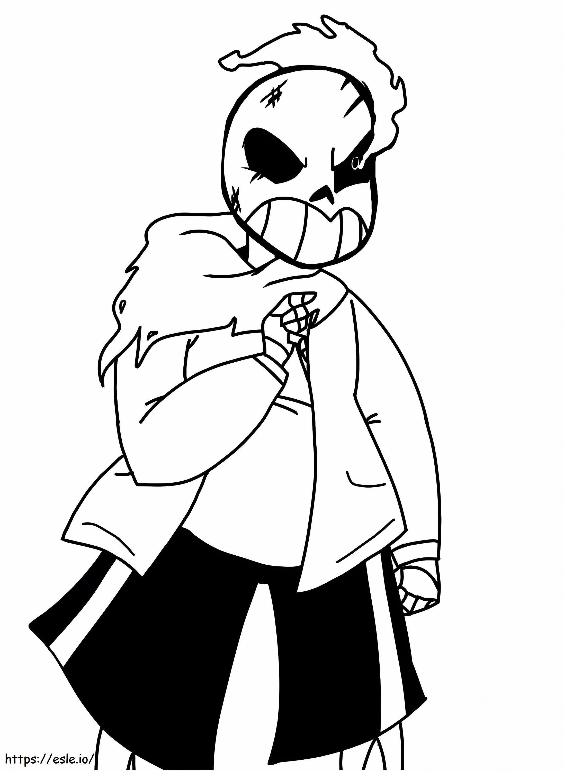 Angry sans coloring page