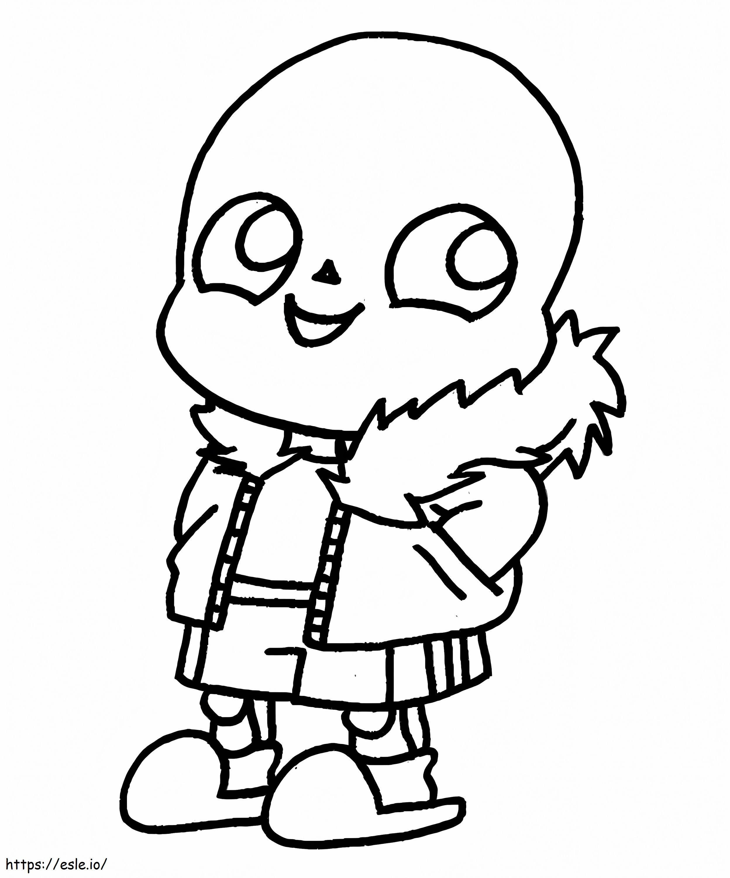 Chibi sans coloring page