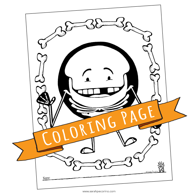 Free skeleton coloring page â sarah pecorino illustration