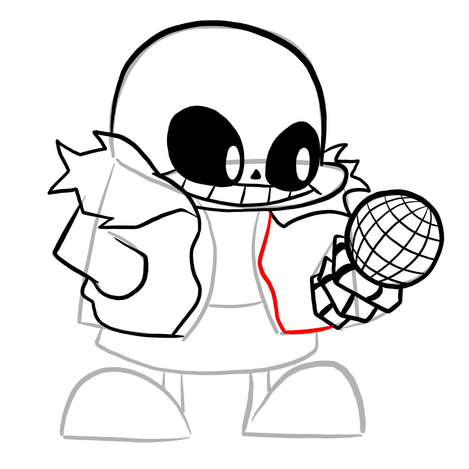 How to draw sans fnf indie cross