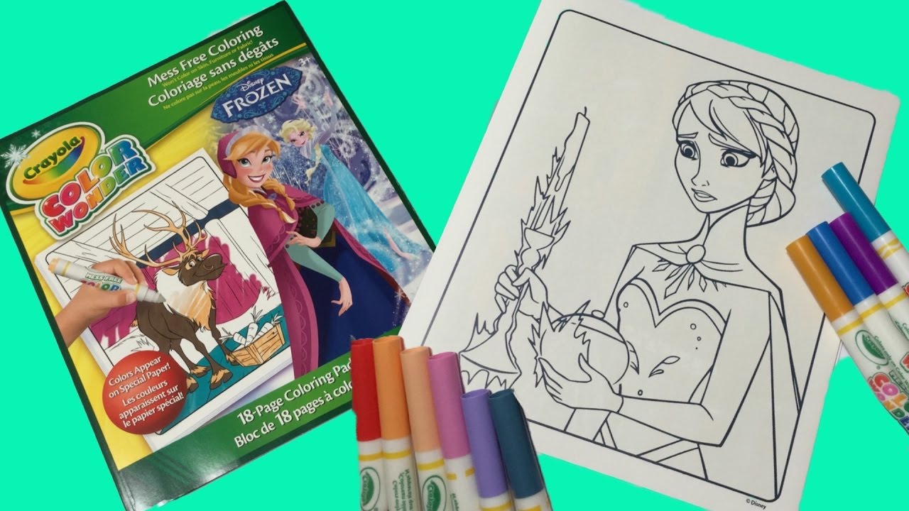 Crayola color wonder disney frozen coloring pages how to color queen elsa