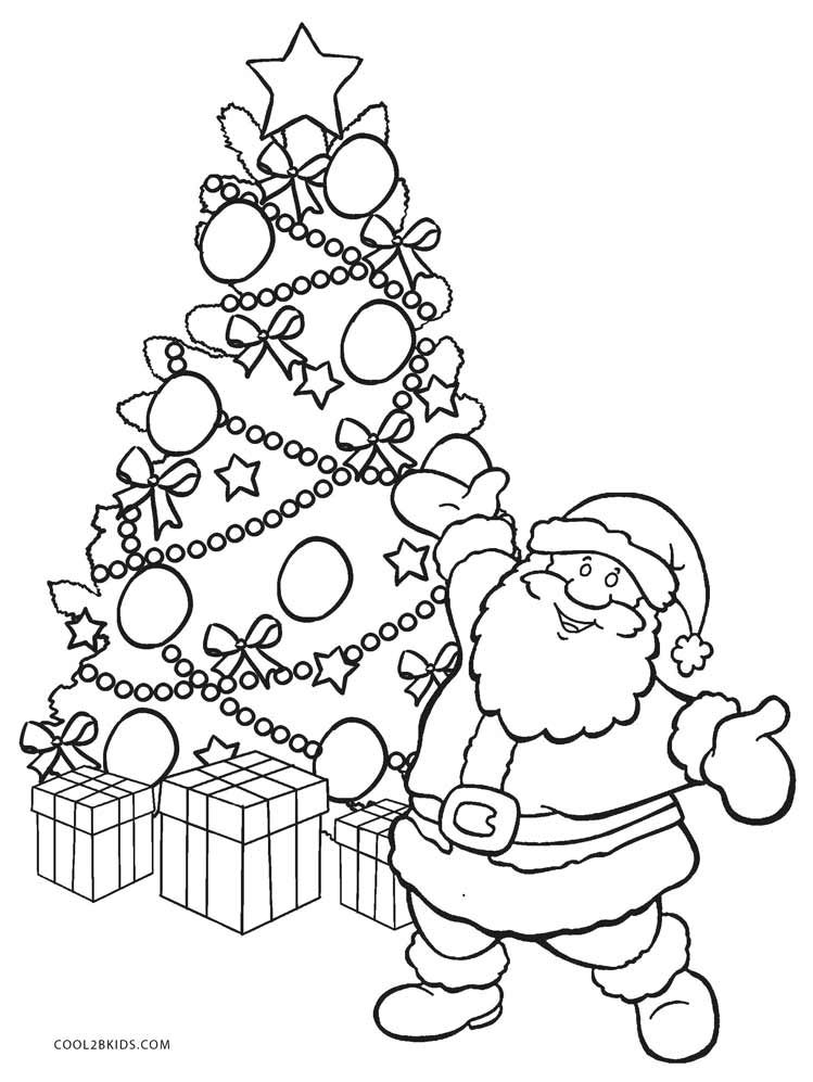 Christmas tree with santa coloring page santa coloring pages christmas tree coloring page printable christmas coloring pages