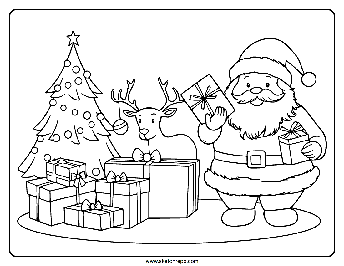 Christmas coloring pages â sketch repo