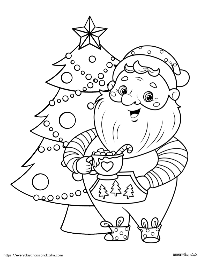 Free christmas santa coloring pages for kids