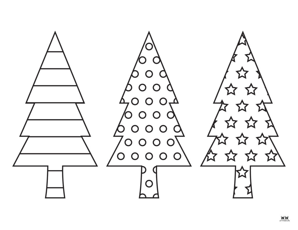 Christmas tree coloring pages templates