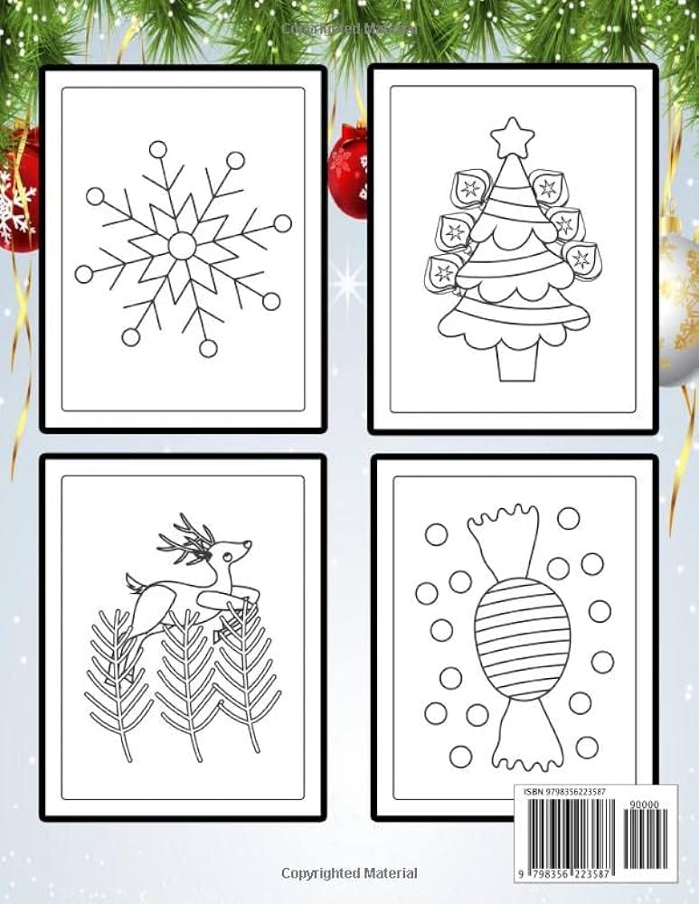 Christmas coloring book for kids relaxing coloring designs unique coloring pages of santa claus christmas trees stockings wreaths and more for children toddlers kids and teen jennings james t