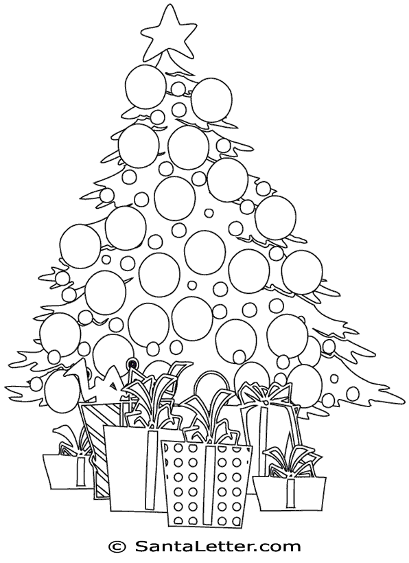 Christmas tree coloring pages at
