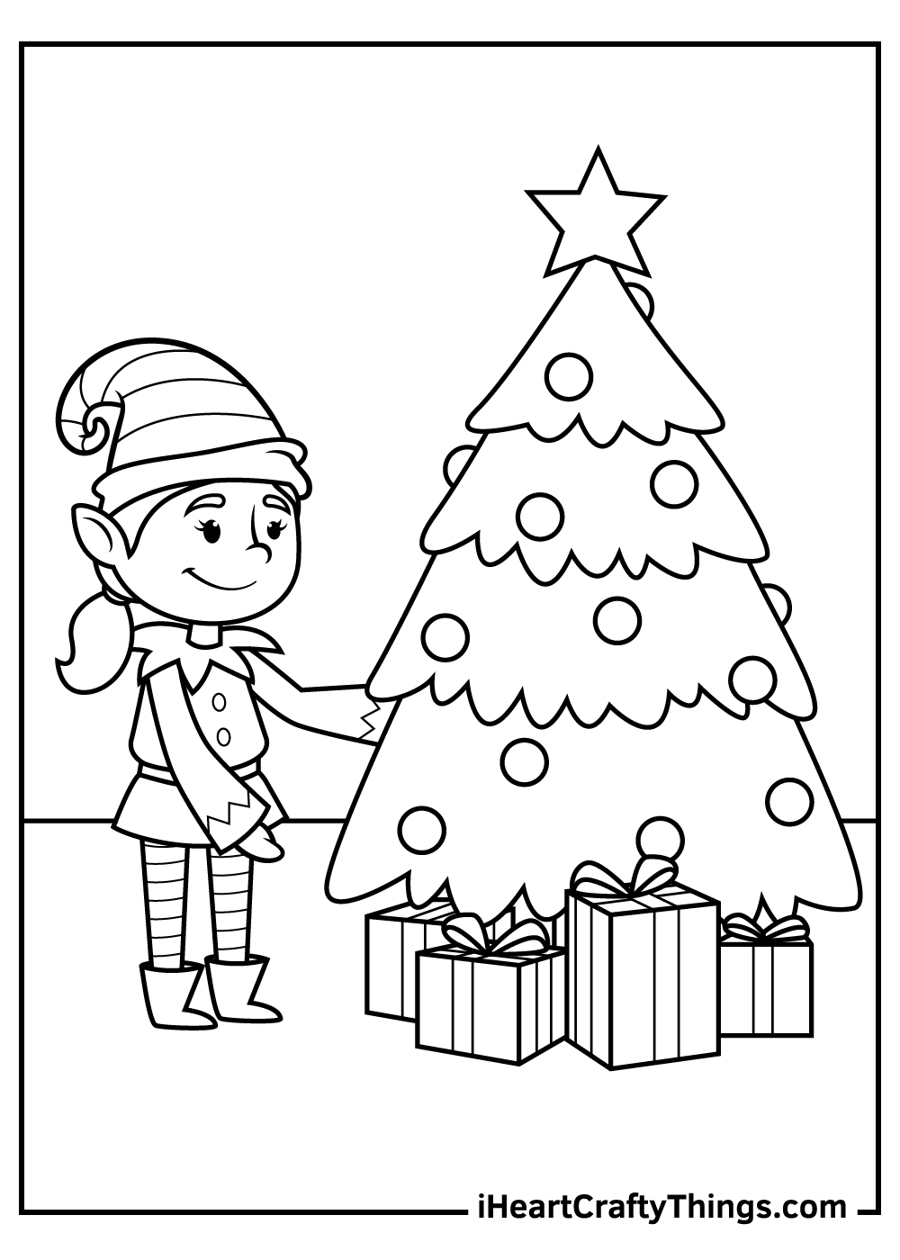 Christmas elves coloring pages free printables