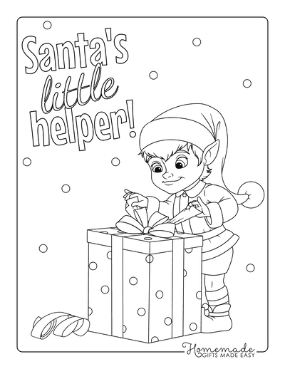 Free printable elf coloring pages for kids