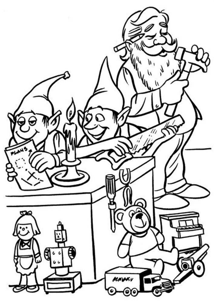 Free easy to print elf coloring pages