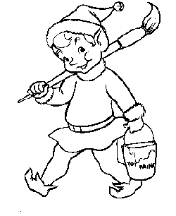 Christmas santas elves coloring pages