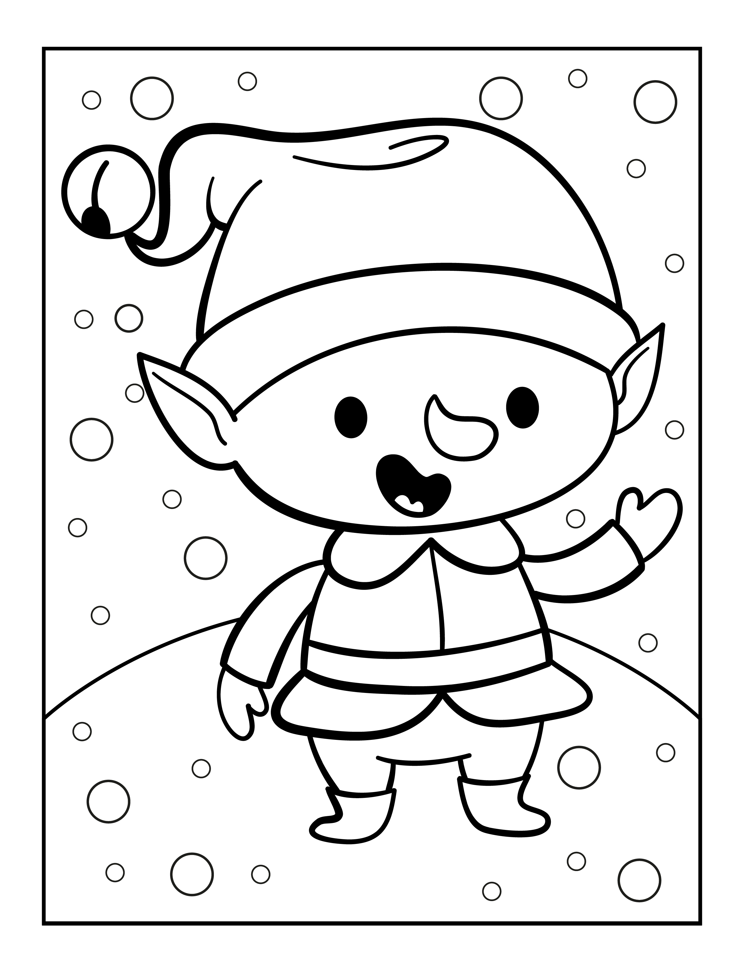 Elf coloring pages free christmas elves coloring pages