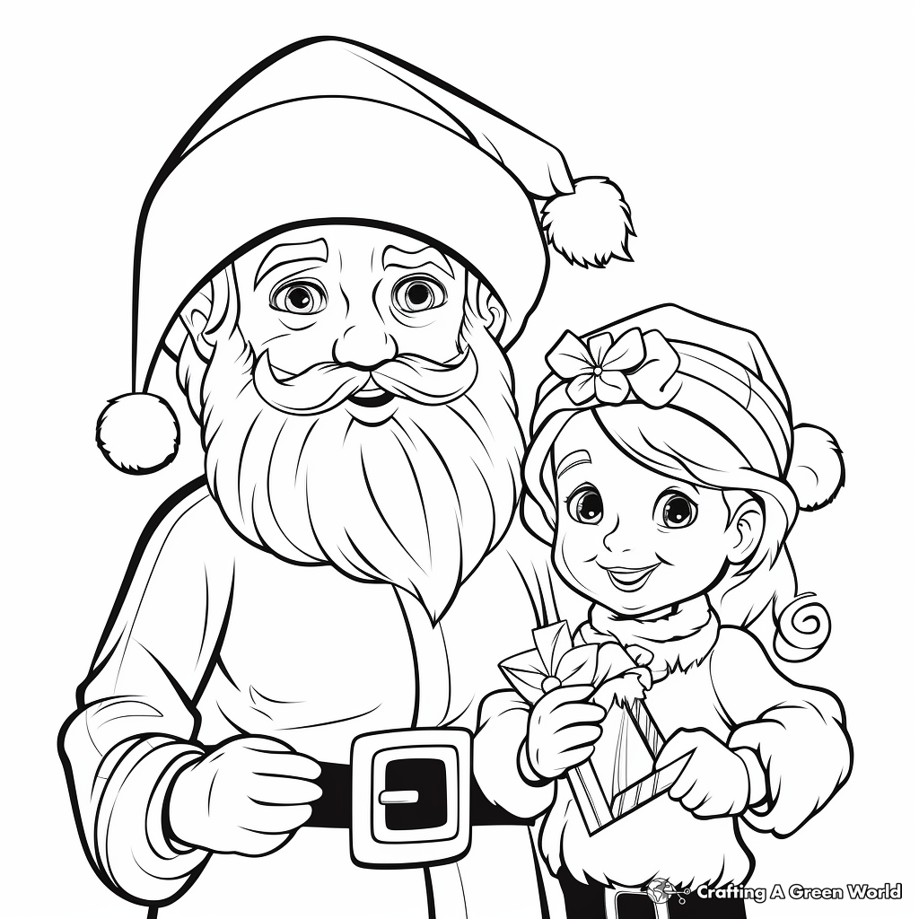 Santas elf coloring pages