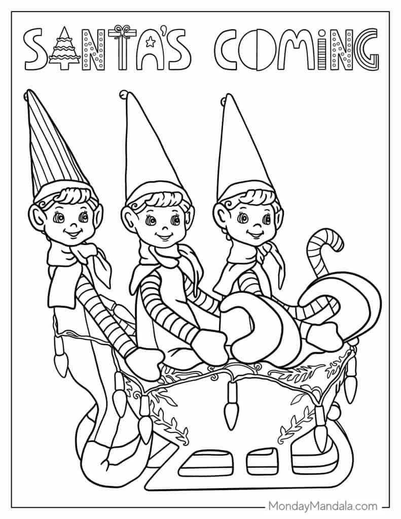 Elf coloring pages free pdf printables