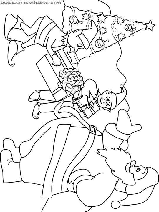 Santa claus elves coloring page audio stories for kids free coloring pages colouring printables