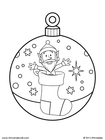 Christmas elf coloring page â tims printables