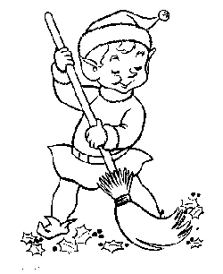 Christmas santas elves coloring pages