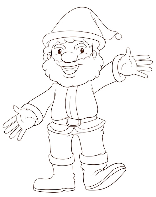 Christmas elf coloring page vectors illustrations for free download