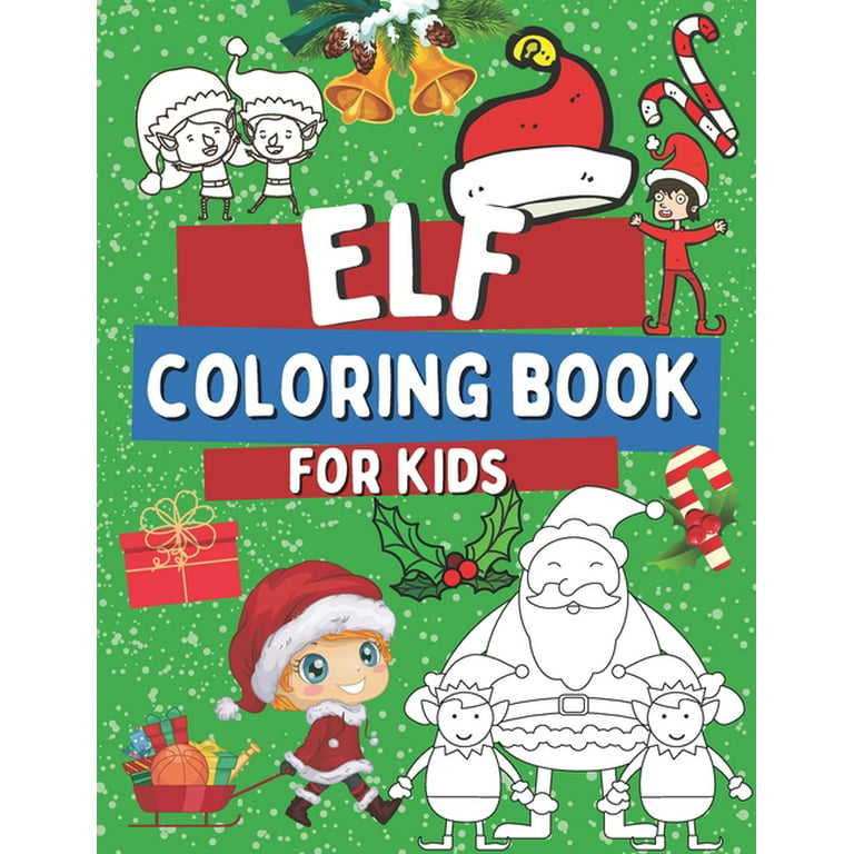 Elf coloring book for kids christmas elves coloring pages for toddlers idea for a holidays gift paperback