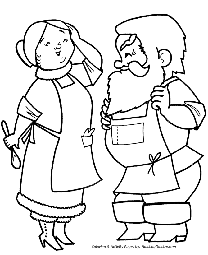 Christmas santa coloring page