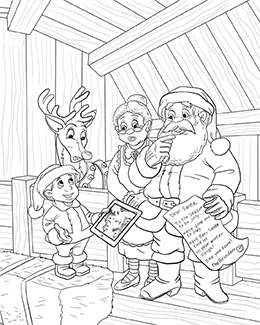 Baby santa christmas coloring pages