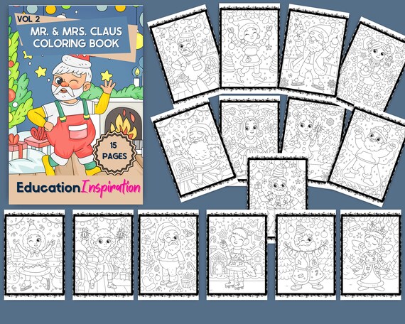 Mr mrs claus coloring book santa coloring christmas coloring kids santa coloring kids christmas coloring claus coloring download now