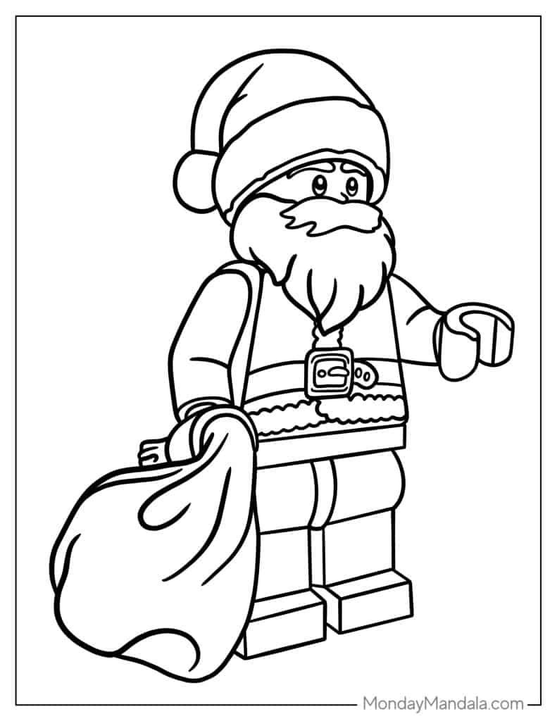 Santa coloring pages free pdf printables